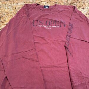 2006 Vintage US Open Tennis long-sleeved t-shirt - rustic red - Unisex XL